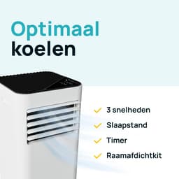 MOA Mobiele Airco - 9.000 BTU - 3-in-1 - Met Afstandbediening - Tot 30m² - Airconditioner met Ontvochtigingsfunctie - Raamafdichtingskit - Wit — thumbnail 4