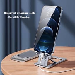 Draagbare tablet-/telefoonstandaard, opvouwbare bureaustandaard voor telefoons, verstelbare tabletsteun, compatibel met alle telefoons en tablets tot 12 inch. — thumbnail 6