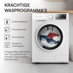 Heinner HWM-M714IVSMNA+++ Smalle Wasmachine 7 kg – 15 Programma’s Met Stoomfunctie – 1400 tpm – Energieklasse A – LED Display – Wit – 5 Jaar Garantie — thumbnail 9