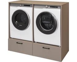Trendmeubel - Mielo Wasmachine en droger ombouw - Met lade - Beige