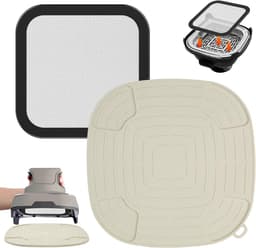 Airfryer accessoires Gescht voor Ninja CRISPi 1x roestvrij staal fijnmazige spatbescherming + 1x siliconen hittebestendige onderlegger voor Ninja heteluchtfriteuse FN101EUGY, FN101EUST en — thumbnail 1