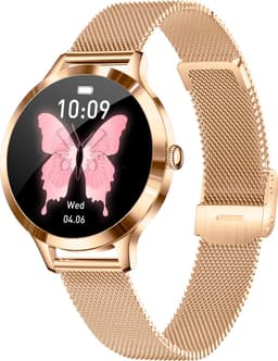 Evy24 Smartwatch Dames 35mm – AMOLED Smartwatch Horloge – Stappenteller, Slaapmonitor & Saturatiemeter – Bluetooth Bellen – Fitness Tracker voor Android & iOS – Rosé — thumbnail 2