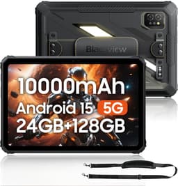 Blackview Active 7 - Tablet - 24GB RAM - 128GB ROM - 10000mAh - 11 inch - Dual 4G SIM - Inbegrepen Draagriem voor Tablet - Octa Core - Android 15 Bluetooth 5.0 - NFC - OTG - Zwart — thumbnail 1