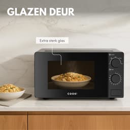 COOK-IT Vrijstaande Magnetron - 20L - 5 Verwarmingsstanden - Microgolfoven - Microwave - Zwart — thumbnail 6
