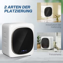 HOMCOM Wasdroger Roestvrij staal, ABS 48L x 40B x 56H cm Wit — thumbnail 4