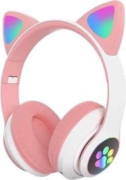 Cat Headphone - Roze - Bluetooth - Draadloze Over Ear Stereo Koptelefoon - Noise Reduction - Katten Oortjes - LED Verlichting — thumbnail 1