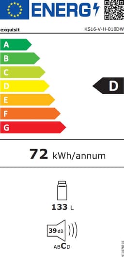 Exquisit KS16-V-H-010DW - Koelkast Tafelmodel - 133 Liter - 5 Jaar Garantie - Energielabel D - LED verlichting - 39dB - Wit — thumbnail 2