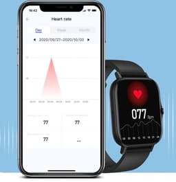 Belesy® Meander - Smartwatch Dames - Smartwatch Heren - Horloge - 1.78 inch – Hoge resolutie kleurenscherm - Stappenteller – Bloeddruk - Bluetooth bellen - Veel Wijzerplaten – Goud – Siliconen – Crème Wit - Moederdag — thumbnail 9