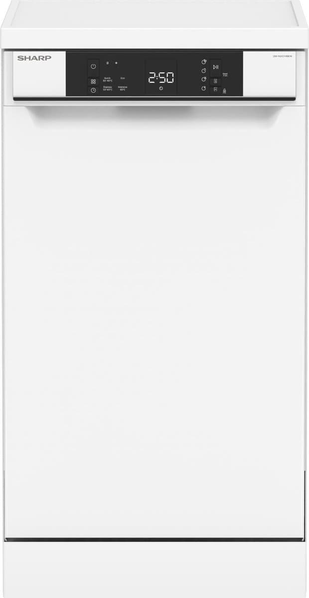Sharp QWNS1CF49EWEU - vrijstaande vaatwasser - energie label E - 4 programma's - 45 cm - wit — afbeelding 1
