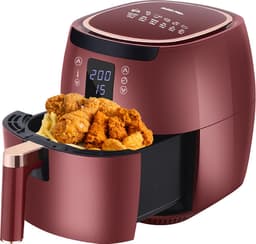 Swiss Pro+ - SP-DAF7LR - airfryer XXXL - Intelligente Heteluchtfriteuse Digitaal- 7 L - XXXL - New Model 2026 - GRATIS Recepten Boek - Touchscreen - TURBO Opwarmen - Rood - 7 liter — thumbnail 15