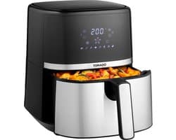 Tomado TAF5401S - Airfryer - 5,4 liter inhoud - Heteluchtfriteuse - Digitaal display - 800 gram friet - Zwart/RVS