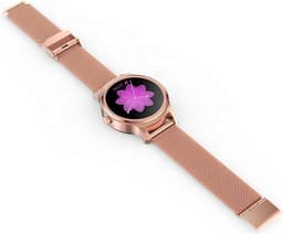 Belesy® SMART - Smartwatch Dames - Smartwatch Heren - Horloge - Stappenteller - 1.3 inch - Kleurenscherm - Full Touch - Bluetooth Bellen - Roségoud - Staal — thumbnail 2