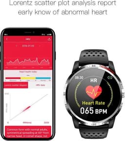 Belesy® Tachy - Smartwatch Dames - Smartwatch Heren - Horloge - 1.3 inch - Kleurenscherm - Stappenteller - Bloeddruk - Hart ECG - Mutli sport - Zilver - Blauw - Siliconen - Moederdag — thumbnail 6