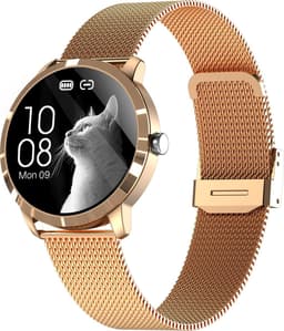 Belesy® Q8LG 2022 - Smartwatch Dames – Smartwatch Heren - Horloge- 1.09 inch - Kleurenscherm - Stappenteller - Bloeddruk - Hartslag - 75+ Wijzerplaten – Sporten - Staal – Rosé Goud — thumbnail 12
