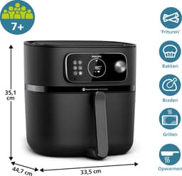 Philips 7000 Series Airfryer - Combi XXL Connected - HD9876/90 - Rapid CombiAir - 8.3L - Tot 6 Personen — thumbnail 8