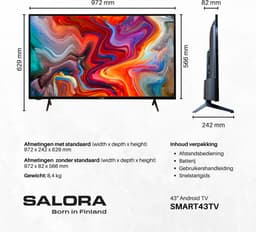 Salora SMART43TV - 43 Inch - Smart TV - Televisie - Full HD - 2025 model — thumbnail 10