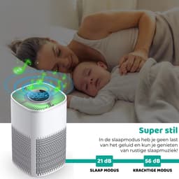Modito luchtreiniger - Air Purifier met APP - 4-in-1 filtersysteem - Ionisatie - HEPA 13 filter + koolstoffilter - Verminderd huisstofmijt, hooikoorts, allergie & stof - Wit - 210 m³/u — thumbnail 9