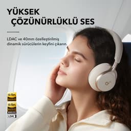 soundcore Space One by Anker - Draadloze Over-ear Koptelefoon - Headphones - Active Noise Cancelling, Multipoint Connection, 55 uur accuduur, Bluetooth 5.3, LDAC, Hi-Res Certified — thumbnail 8