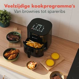KitchenBrothers Airfryer XL - 5L - 2000W - PFAS-Vrij - Heteluchtfriteuse - Dual Heating - 80ºC tot 200ºC - 8 Kookprogramma's - Zwart — thumbnail 3