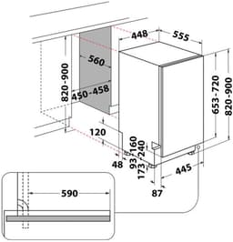 Whirlpool - WSIC 3M27 - Volledig ingebouwd - 10 couverts - Energielabel E — thumbnail 6