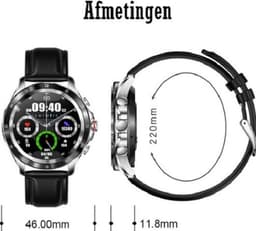 Darenci Platinum Pro Smartwatch Heren – Zilver/Zwart – RVS Band – Bluetooth Bellen & Muziek – Hartslag-, Bloeddruk- & Zuurstofmeter – IP67 Waterdicht – Luxe Activity Tracker — thumbnail 2