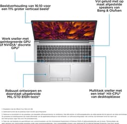 ZBook Fury 16 G10 Mobile Workstation PC - Wolf Pro Security Edition - 16" WUXGA beeldscherm - Windows 11 Pro - Intel® Core™ i9 - 32GB RAM - 1TB SSD - NVIDIA® RTX™ A2000 — thumbnail 3