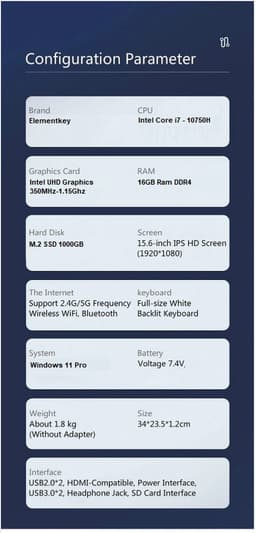 Elementkey PixelPro - Metalen Ultrabook 15.6 Inch Laptop - i5-1240P - 32GB Ram - 1 TB SSD - Vingerafdrukscanner - Grijs — thumbnail 7