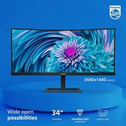 Philips 346E2CUAE - QHD Curved Ultrawide Monitor - USB-C 65w - EPEAT & TCO - 34 Inch — thumbnail 9