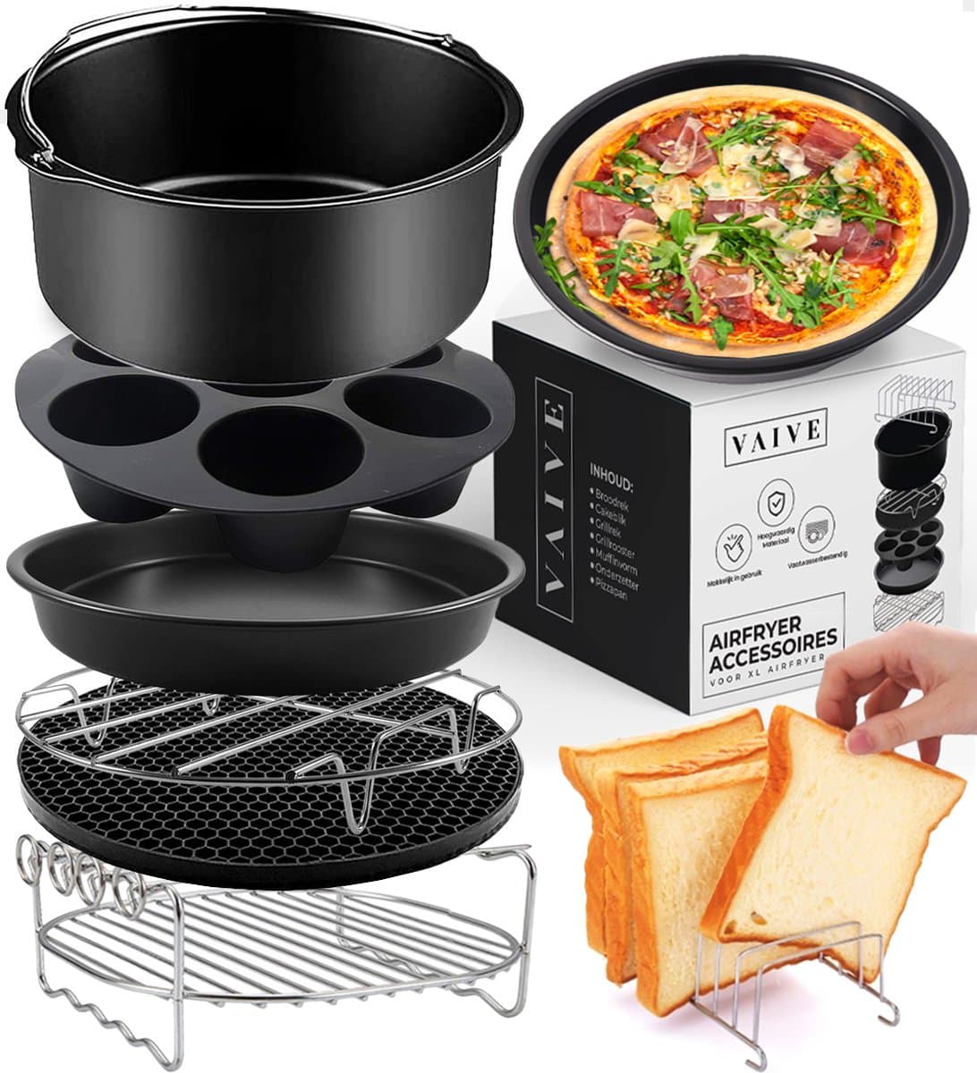 VAIVE Heteluchtfriteuse Accessoires Set - Geschikt voor alle Airfryer XL en XXL - ⌀ 20 cm — afbeelding 1