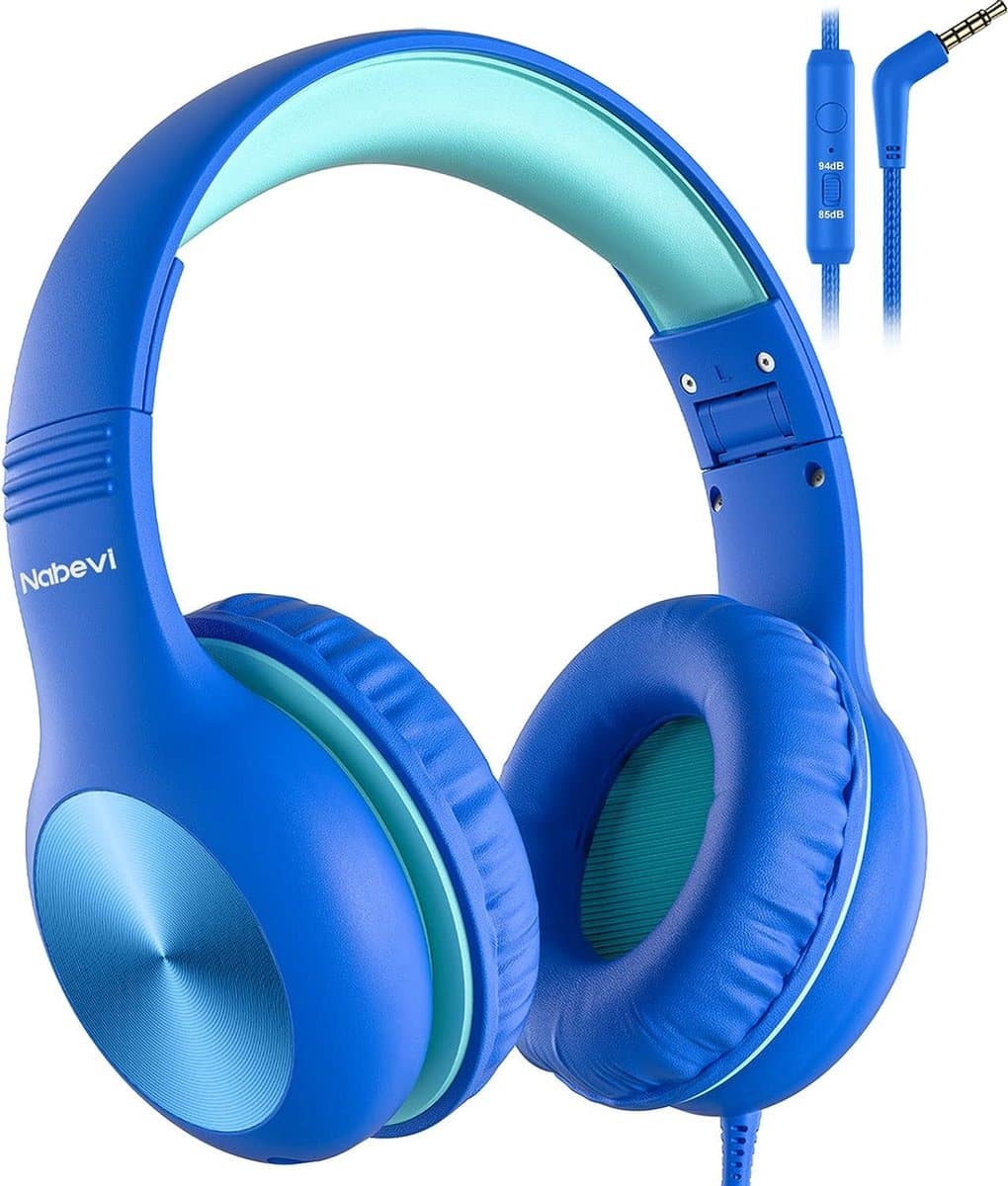 StayPowered Kinderheadset - De Ultieme Veilige en Comfortabele Hoofdtelefoon voor Kinderen - Hoge Audio Kwualiteit - Ingebouwde Volumeregelaar - Verstelbare en Opvouwbaar Ontwerp - Compact Ontwerp - Blauw - Levering Sneller dan Aangegeven — afbeelding 1