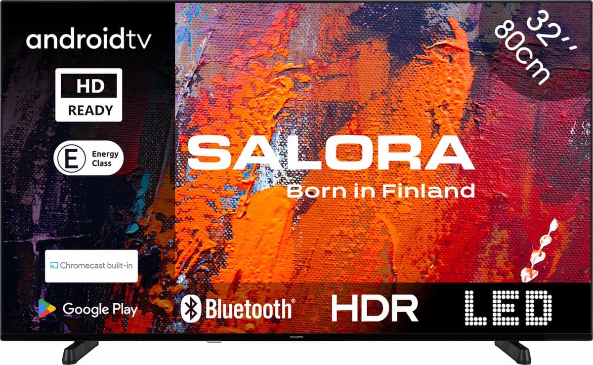 Salora 32HA550 HD Android TV 32 Inch Zwart — afbeelding 1