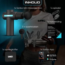 Sanbo Massage Gun Mini Professioneel - incl. 5 Opzetstukken En 6 Intensiteitsstanden - Mini - Sport en Relax Massage Apparaat - Professioneel - Hyrox - Crossfit - Zwart — thumbnail 7