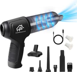 HomeShift® Auto Stofzuiger Draadloos V2 - Kruimelzuiger - Handstofzuiger - Kleine Stofzuiger - Draadloze stofzuiger - Air Duster - Nat & Droog - Zwart — thumbnail 1
