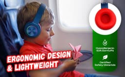 PowerLocus PLED Draadloze Koptelefoon Over-Ear voor Kinderen - LED lampjes - met Microfoon - Micro SD poort - Blauw/Rood — thumbnail 13