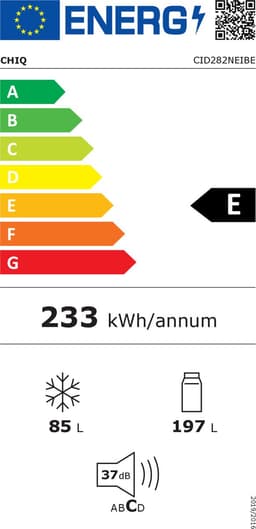 CHiQ CID282NEIBE - Koel-vriescombinatie - 282 Liter - No Frost - Inverter Compressor - LED Display - 37 dB - 3 Deuren - 12 jaar garantie op compressor — thumbnail 2