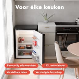 KitchenBrothers Koelkast - 127L - Tafelmodel - IJskast - Frigo - Vrijstaand - Zwart — thumbnail 4