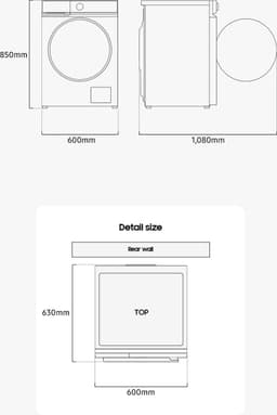 Samsung SuperSpeed WW90DG6U25LBU3 - 6000 serie - Wasmachine - 10% zuiniger dan energielabel A — thumbnail 9