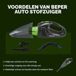 Beper Auto Stofzuiger - Handstofzuiger - Mini Stofzuiger - Stofzuiger Auto - Kruimelzuiger - Kleine Stofzuiger — thumbnail 5
