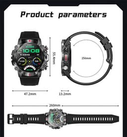 WizBay Premium Select® 1.39inch Sport Smartwatch Dames Heren TFT - Bluetooth Call - Magnetic Laden - Slaap Hart Monitor - O2 en Bloeddrukmeter - 100+ Sport Modi - Message - Alu Mat Zwarte Case - Smartwatches - Zwarte TPU Band — thumbnail 18