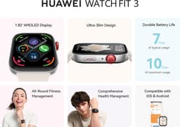 HUAWEI WATCH FIT 3 Grijs nylon | Ultraslank design | 1,82" AMOLED-scherm | All-round fitnessmanagement | Tot 10 dagen batterijduur| Compatibel met iOS en Android. — thumbnail 5