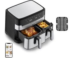 Tefal Dual Easy Fry & Grill EY905D - Heteluchtfriteuse XXL - RVS - 2700W - 8,3L