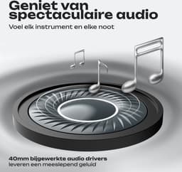 PowerLocus Boom - Koptelefoon Bluetooth - 60 uur batterijduur – Over Ear Koptelefoon Draadloos – 4 EQ-modi - Met Microfoon - Zwart — thumbnail 8
