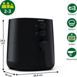 Philips Airfyer Essential 3000 Series - HD9200/90 - 4,1liter (L) - Heteluchtfriteuse - Rapid Air - 12 in 1 kookfuncties — thumbnail 4