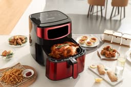 Swiss Pro+ - Airfryer 10L XXXL - Rood - SP-AF10L - Intelligente Heteluchtfriteuse Digitaal- 10L - XXXL - New Model 2026 - Touchscreen - TURBO Opwarmen - Rood - 10 liter — thumbnail 9