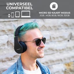 PowerLocus P1 Bluetooth Koptelefoon – Draadloos – Over Ear – Met Microfoon – Inklapbaar - incl. Hoes – Zwart — thumbnail 11