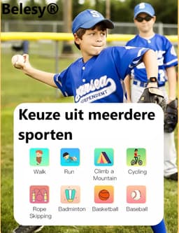 Belesy® Humble - Smartwatch Meisjes– Kinder Horloge – Stappenteller – Calorieën –Hartslag – Sporten –Je eigen foto als wijzerplaat - Kleurenscherm - Full Touch – Paars – Siliconen - Moederdag — thumbnail 10