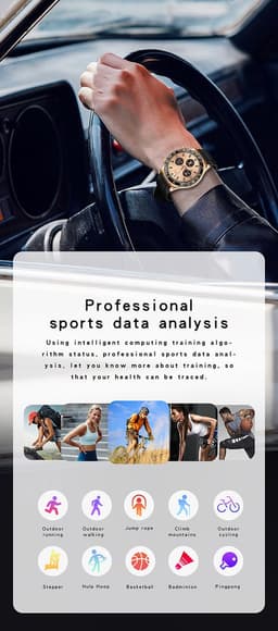 Darenci Smartwatch Superior Pro - Smartwatch heren - Activity Tracker - Touchscreen - Bluetooth bellen - Bluetooth muziek - Stalen band - Heren - Horloge - Stappenteller - Bloeddrukmeter - Verbrande calorieën - Zuurstofmeter - Waterdicht - Zilver — thumbnail 10