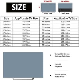 Universele TV Beschermhoes Stof- en Zonwering voor 22 tot 75 inch Scherm — thumbnail 6