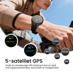Maoo Ventura 2 - GPS Smartwatch Dames - AMOLED - Siliconen, Leren en Sportbandje - Stappenteller - Hartslagmeter - Slaapmonitor - Belfunctie - AOD - Multisport - Geschikt voor Android en iOS - Zwart — thumbnail 8