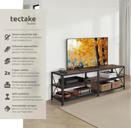 Stijlvol TV Meubel Laag Dressoir Industrieel Design voor Televisies tot 70 Inch — thumbnail 6
